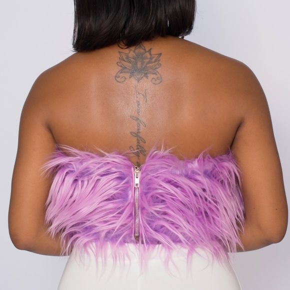 Lavender Fur Crop Top - Picture 4 of 4